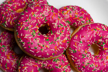 Stack of assorted donuts