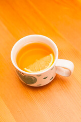 Cup for tea with inscription my love and hearts of love