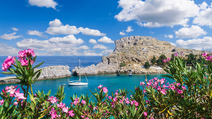 Landscape with Saint Paul's bay, Rhodes, Greece