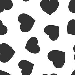 Heart icon in flat style. Love vector illustration on white isolated background. Romantic seamless pattern business concept.