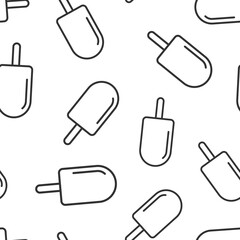 Ice cream icon in flat style. Sundae vector illustration on white isolated background. Sorbet dessert seamless pattern business concept.