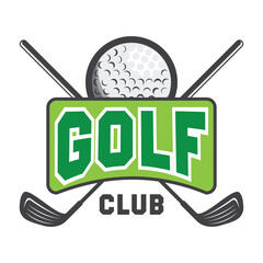 golf logo emblems and insignia with text space for your slogan tagline. vector illustration