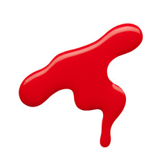 Blot of red nail polish isolated on white