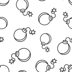 Bomb icon in flat style. Dynamite vector illustration on white isolated background. C4 tnt seamless pattern business concept.