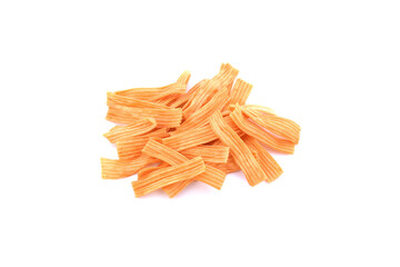 Instant noodles on white background