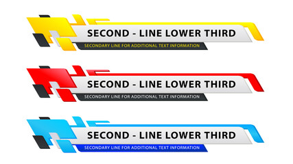 Vector  lower third or television news bar design template isolated on white background