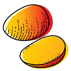 Mango isolated on white background. Vector illustration of fruit.