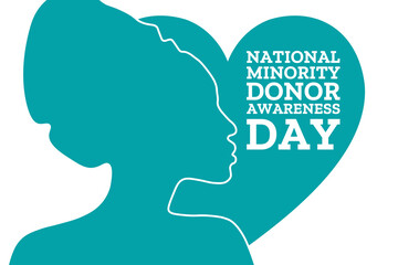National Minority Donor Awareness Day. August 1. Holiday concept. Template for background, banner, card, poster with text inscription. Vector EPS10 illustration.
