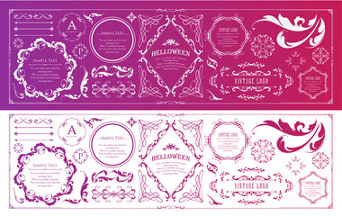 ハロウィンのフレーム素材、ハッピーハロウィン、パーティー、イベント、装飾素材、ビンテージ、アンティーク、ゴージャス、ラグジュアリー