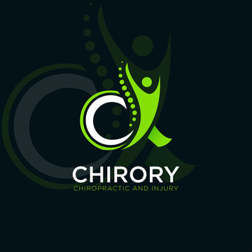 chirory logo, creative chiropractic and injury vector