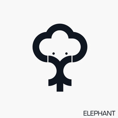 Elephant animal male logo icon sign Geometric abstract creative design style Modern children's style Fashion print clothes apparel greeting invitation card picture banner badge poster flyer websites