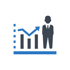 Business Progress Icon. report, career, promotion, success (vector illustration)