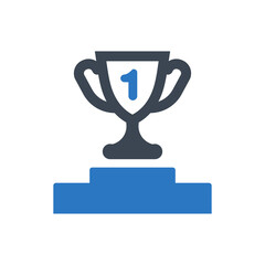 Achievement trophy Icon. award, winner, prize (vector illustration)