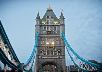 Fototapeta na wymiar A close up of tower bridge London in the early evening light 