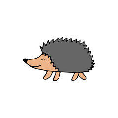 Cute hedgehog illustration in vector. Isolated hedgehog  icon isolated on white