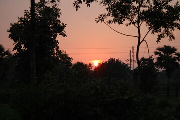sunset over the lake