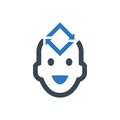 Mind Refresh Icon. mind, reload, head (vector illustration)