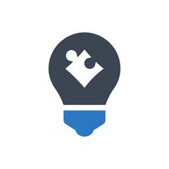 Smart Solution Icon. puzzle, problem solving (vector illustration)