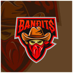 Cowboy mascot logo in vector