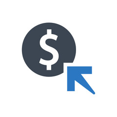 Money Goal Icon. profit, target, Aim (vector illustration)