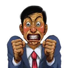 厚塗り,驚き,怒り,食いしばり,歯ぎしり,ハゲ,リアル,手描き