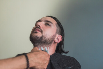 Obraz premium mens haircut at home