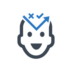 Thinking Strategy Icon. plan, mind (vector illustration)