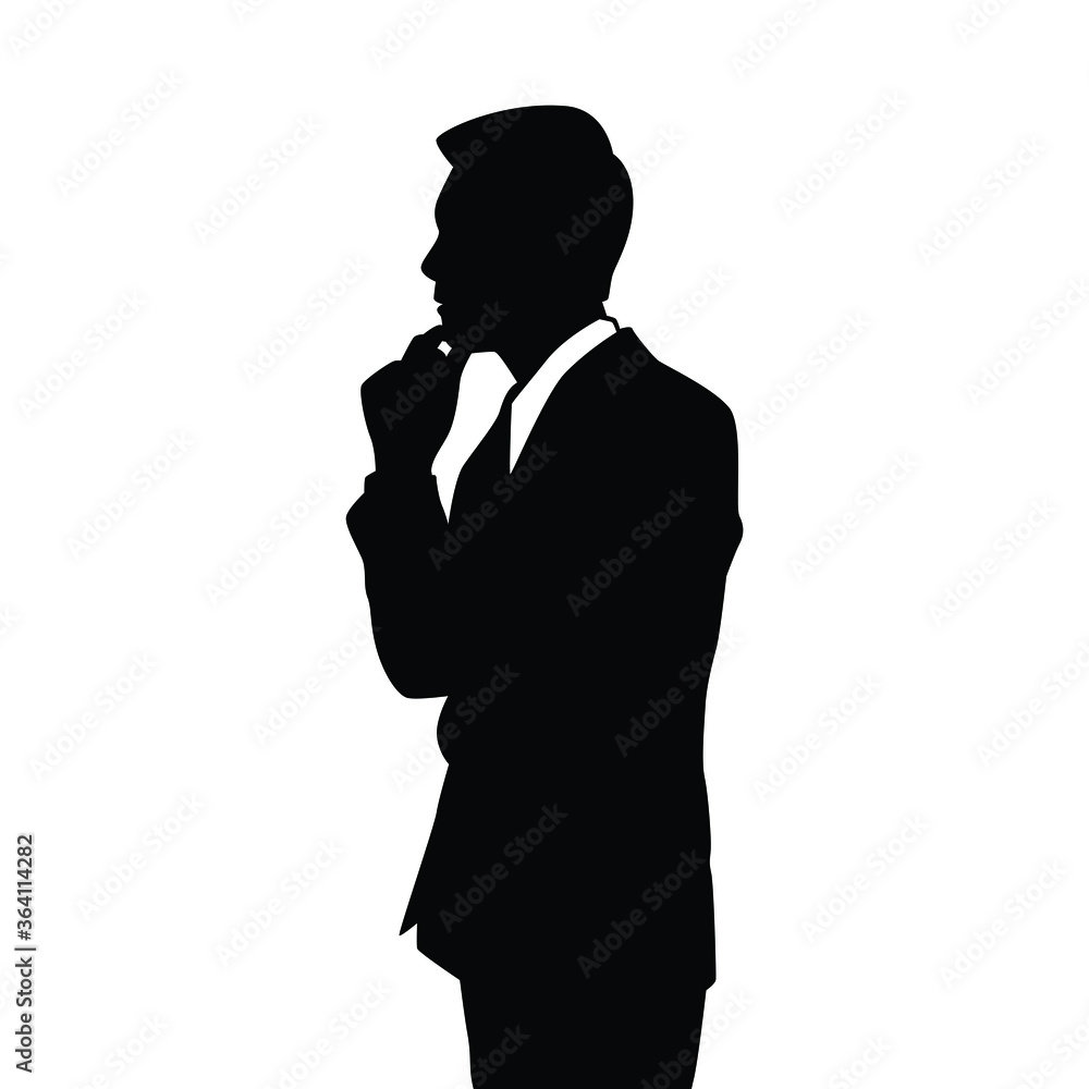 Wall mural Young business man silhouette vector	
