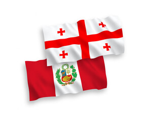 Flags of Peru and Georgia on a white background
