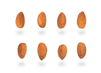 Almonds isolated on white background