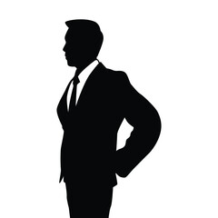 Young business man silhouette vector	
