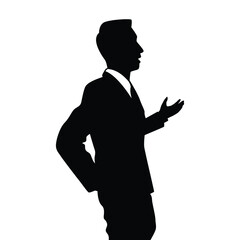 Young business man silhouette vector	
