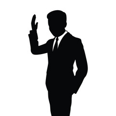 Young business man silhouette vector	
