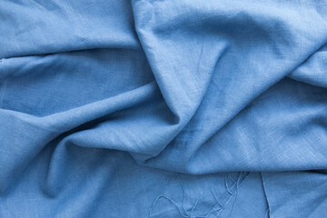 Blue Fabric texture and background.