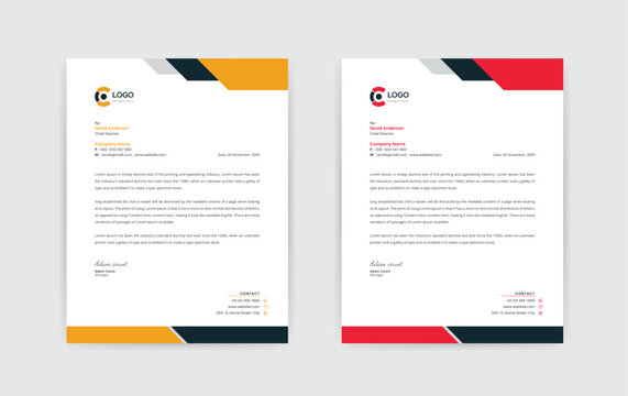 Abstract Corporate Business Style Letterhead Design Vector Template For Your Project. Simple And Clean Print Ready Design,Elegant Flat Design Vector Illustration.