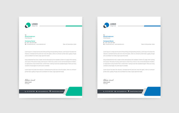 Abstract Corporate Business Style Letterhead Design Vector Template For Your Project. Simple And Clean Print Ready Design,Elegant Flat Design Vector Illustration.