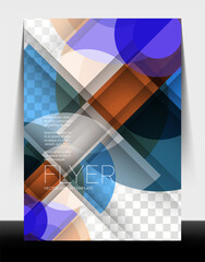 A4 flyer annual report circle design, vector background print template