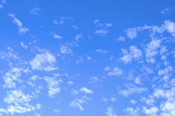 Beautiful Blue Sky with Fluffy White Clouds