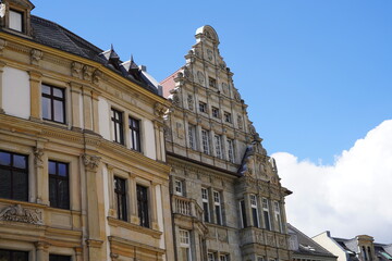 Fototapeta na wymiar Alte Gebäude in Leipzig bei Sonnenschein