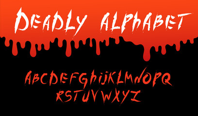 bloody alphabet vector image for design. deadly alphabet logo