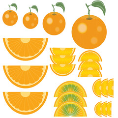Oranges  pattern design. Orange vector pattern illustrator