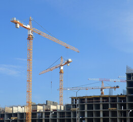 Fototapeta na wymiar Housing construction in St. Petersburg. Construction site. New buildings.