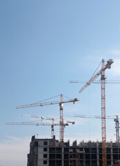 Housing construction in St. Petersburg. Construction site. New buildings.