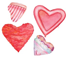 set of heart shaped candies