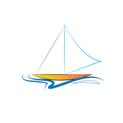 Vector logo Boat design in eps 10. Simple  and ready to use.