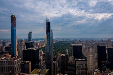 Fototapeta na wymiar View of Downtown Manhattan Overlooking Central Park