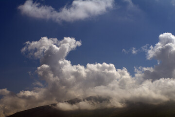 clouds in the sky, blue, nature, white, weather, cloudy, day, light, space, 