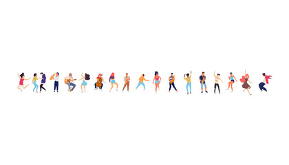Dancing people vector isolated illustration. Musicians flat illustration