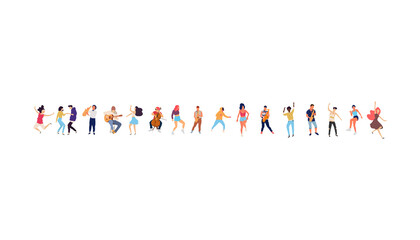 Dancing people vector isolated illustration. Musicians flat illustration