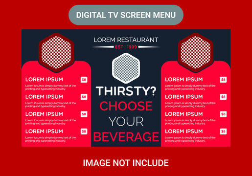 Digital Tv Screen Menu Board Template 